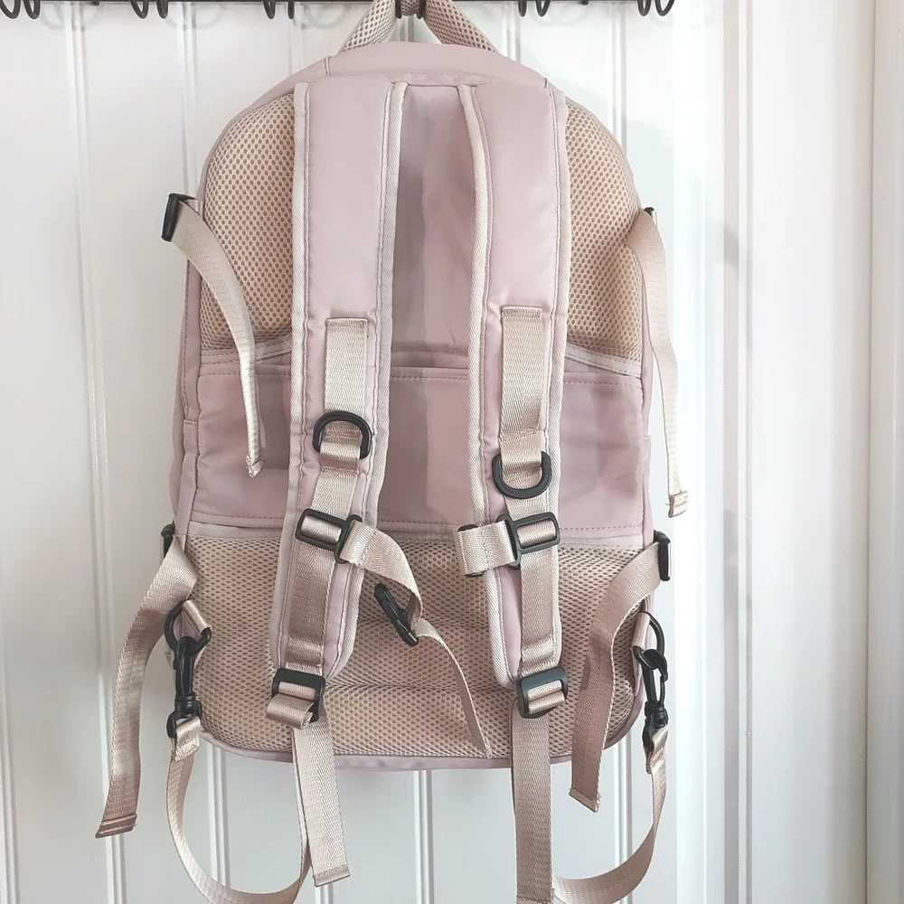Lovevook Quilted Laptop Backpack Women Large Pink Travel Work‎ Bag